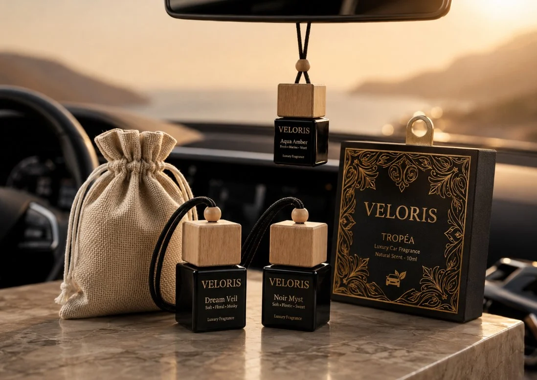 Otkrijte Veloris mirise za auto sa svežim, cvetnim, drvenastim i tropskim notama. Dugotrajni auto parfemi, kontrolisan intenzitet i dostava širom Srbije.